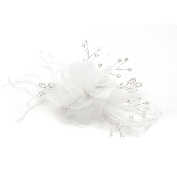 Handmade Hair Flowers accessory made with pearls and Swarovski stones