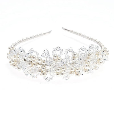 Handmade tiara mixed with fine pearls and Swarovski crystals