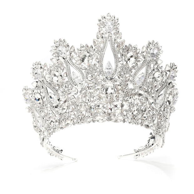 Crystal Tiara/Crown (Glittering crystals with tulip motifs)