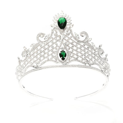 Crystal Tiara/Crown (Emerald Green Stones)