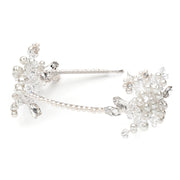 Handmade two-sided tiara with Swarovski stones and silver crystals